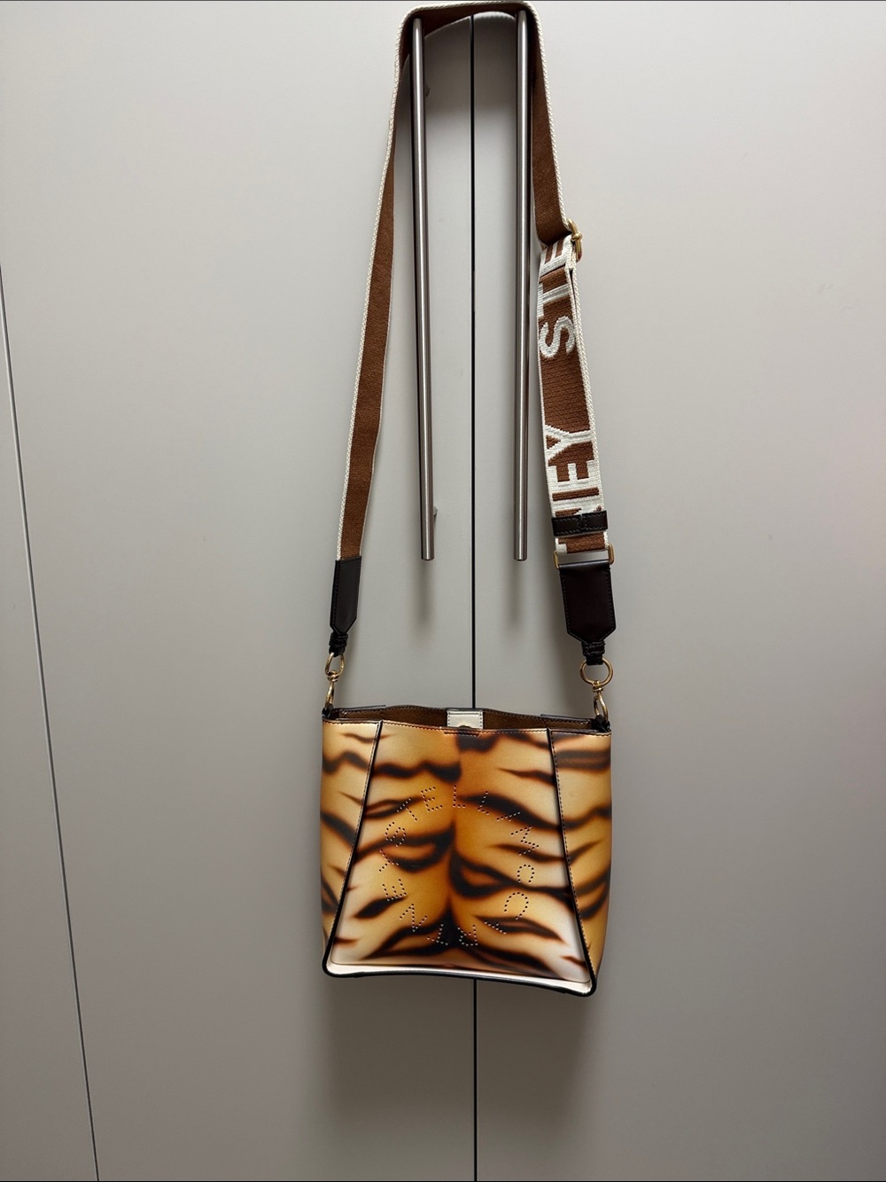 Stella McCartney Logo Crossbody Bag with Branded Adjustable Strap - Brown